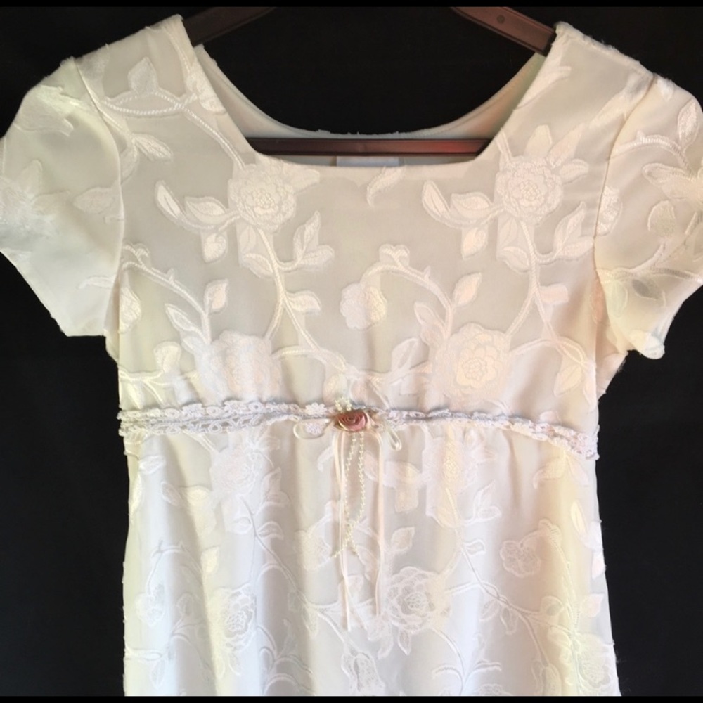 Rose Cottage Ivory Special Occasion Dress SZ 10 - Picture 2 of 13